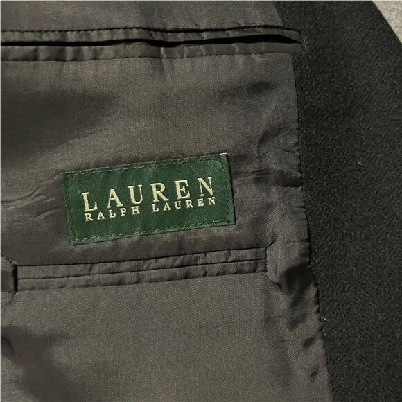 90s Ralph Lauren Camel Hair Black Sport Coat Jacket Blazer Single Breast 40R - Picture 7 of 14